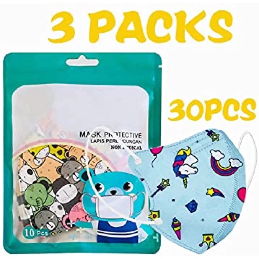 5 Layers of Breathable Filter Protection with Elastic Ear loop Masks for Kids